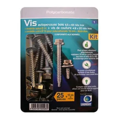 Laurent Fixation 25 Vis Autoperceuse Pour Plaque Polycarbonate